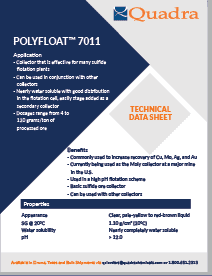 Polyfloat 7011技术数据表来自Quadra Mining