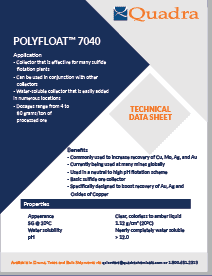 Polyfloat 7040技术数据表来自Quadra Mining